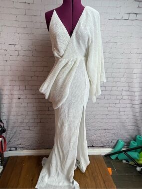Love and lemonade size small white sequin asymmetrical dress